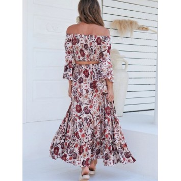 Ensemble bohème KATIA Jupe longue et Top court de la marque australienne JAASE