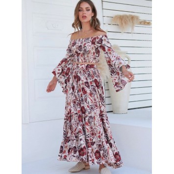 Ensemble bohème KATIA Jupe longue et Top court de la marque australienne JAASE