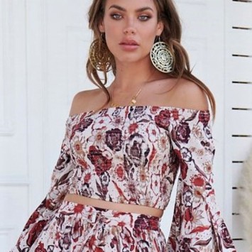 Ensemble bohème KATIA Jupe longue et Top court de la marque australienne JAASE