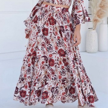 Ensemble bohème KATIA Jupe longue et Top court de la marque australienne JAASE