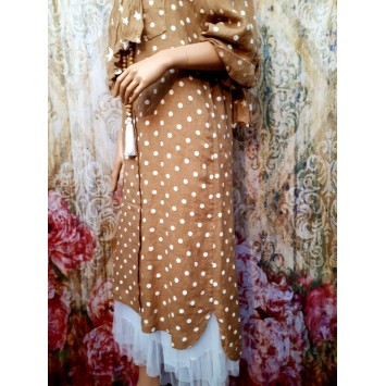 Robe midi en lin Coxy à pois