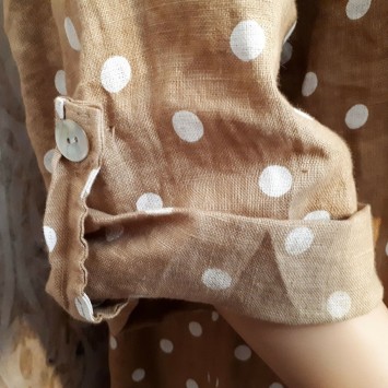 Robe midi en lin Coxy à pois