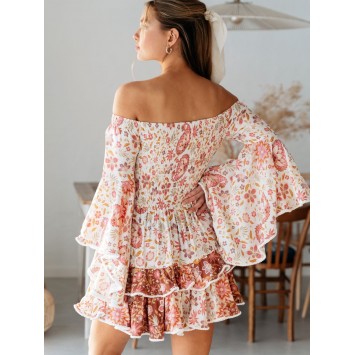 SIENNA robe JAASE courte à volant imprimé Paisley Liberty