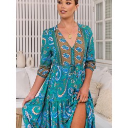 Robe longue JAASE Canberra imprimé Paisley