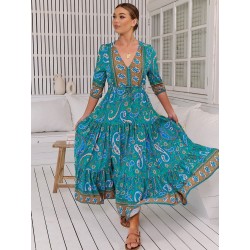 Robe longue JAASE Canberra imprimé Paisley