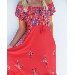 Robe longue JAASE modèle Sarita imprimé Sunset