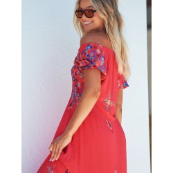 Robe longue JAASE modèle Sarita imprimé Sunset