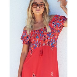 Robe longue JAASE modèle Sarita imprimé Sunset