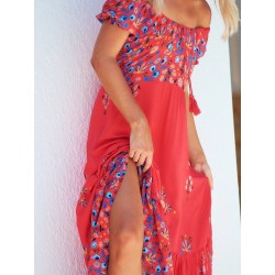 Robe longue JAASE modèle Sarita imprimé Sunset