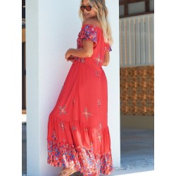 Robe longue JAASE modèle Sarita imprimé Sunset