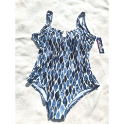 Maillot de bain LAGON BLEU 1P Nathalie imprimé Bali Navy
