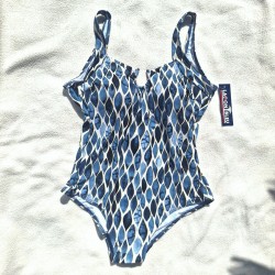 Maillot de bain LAGON BLEU 1P Nathalie imprimé Bali Navy
