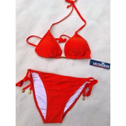 Maillot de bain LAGON BLEU 2P Léa Lurex Vermillon Gold