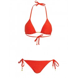 Maillot de bain LAGON BLEU 2P Léa Lurex Vermillon Gold
