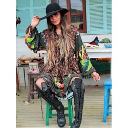 Robe longue Papagayo style jungle marque YACAMIM