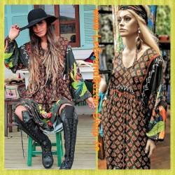 Robe longue Papagayo style jungle marque YACAMIM