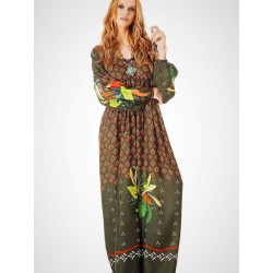 Robe longue Papagayo style jungle marque YACAMIM