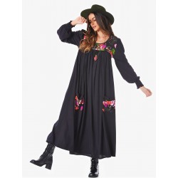 Robe midi POLKA style folk marque YACAMIM