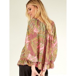 Haut LINDA bohème imprimé indien marque YACAMIM