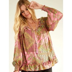 Haut LINDA bohème imprimé indien marque YACAMIM