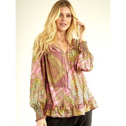 Haut LINDA bohème imprimé indien marque YACAMIM