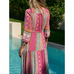 Robe longue marque JAASE modèle Tzinga imprimé Bohème