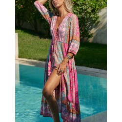 Robe longue marque JAASE modèle Tzinga imprimé Bohème