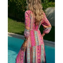 Robe longue marque JAASE modèle Tzinga imprimé Bohème