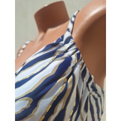 Maillot de bain LAGON BLEU 2P Laura imprimé Ramatuelle Marine