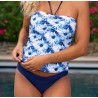 Maillot de bain 2P Lagon Bleu Tankini Ana Tie and Dye bleu et blanc
