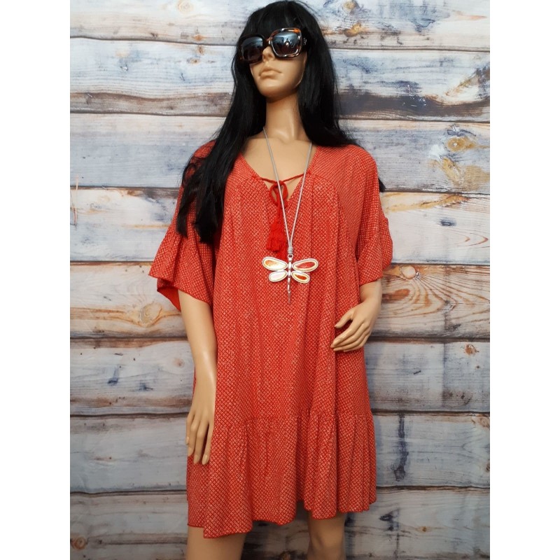 Tunique Bohème WENDY Rouge