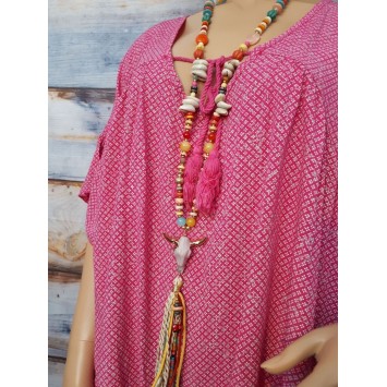 Tunique Bohème WENDY Rose Fushia