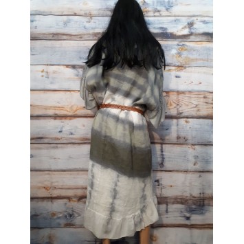 Robe Bohème Longue en lin TANIA oversize Tie and Dye