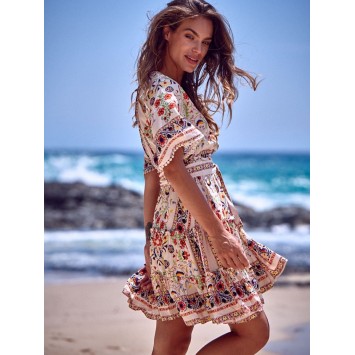 Robe Bohème courte JOHANNA imprimé JAASE