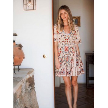 Robe Bohème courte JOHANNA imprimé JAASE