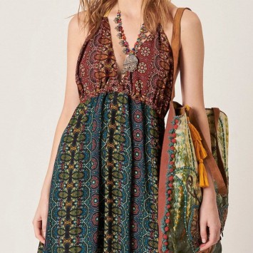 Robe Bohème TABATAH dos nu imprimé exclusif de la marque YACAMIM