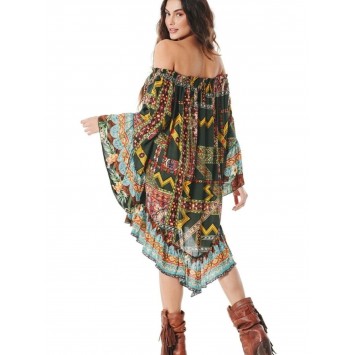 Robe Tunique BAHIA imprimé bohème de la marque YACAMIM